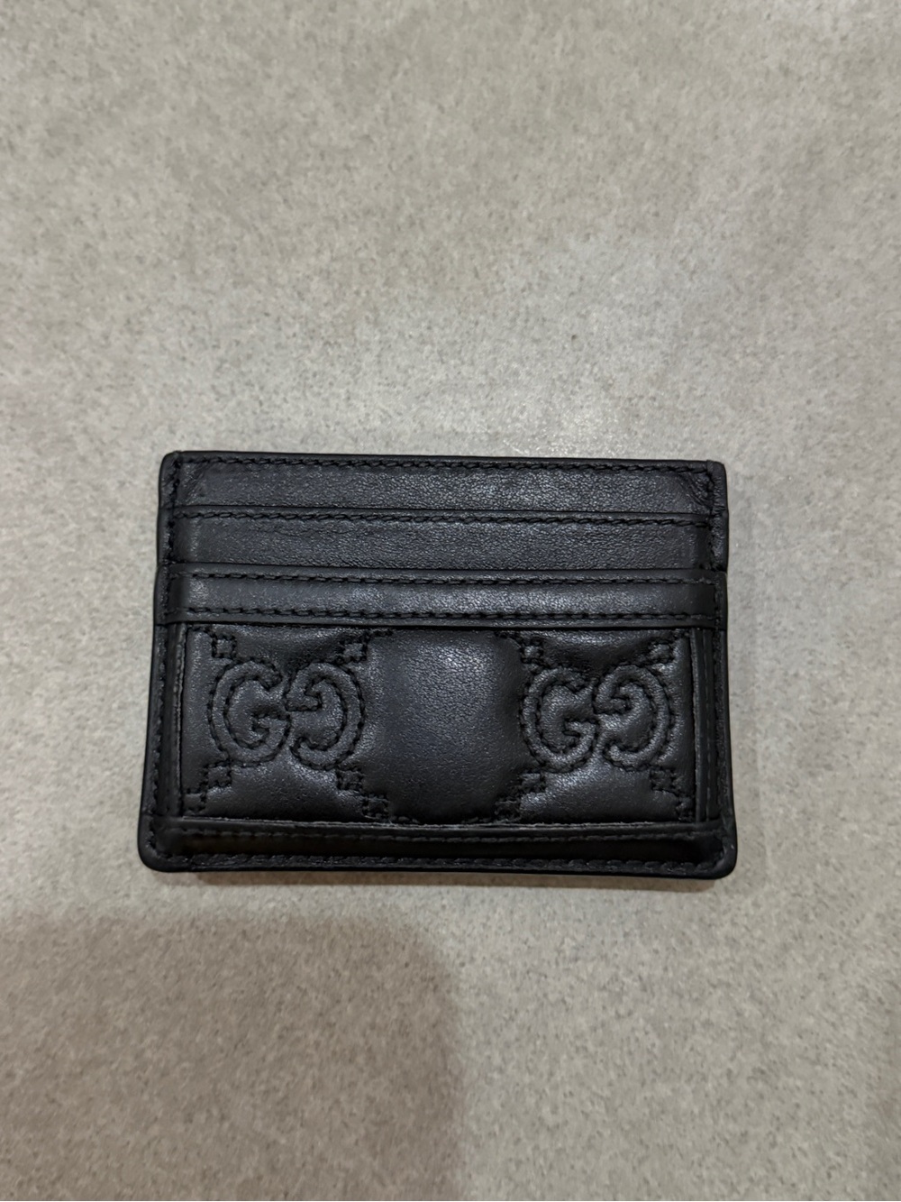 Gucci Black Quilted GG Marmont Leather Card Case with Gold Double G - Picture 2 of 2